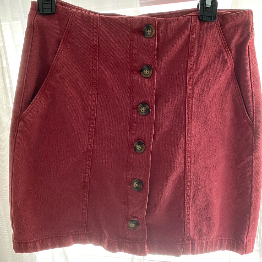 Button down jean skirt